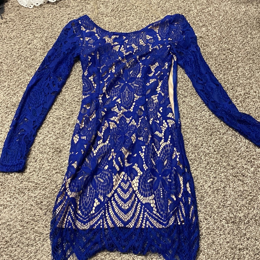 Charlotte Russe size extra, small blue fitted dress